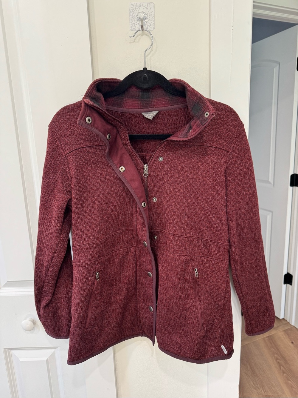 Eddie Bauer Deep Wine Zip & Snap Utility Jacket